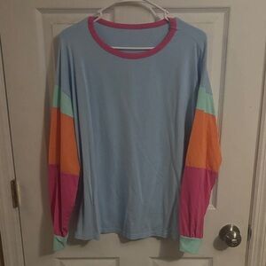 SHEIN Colorblock Sweatshirt - Blue, Pink, Orange, Mint size Medium